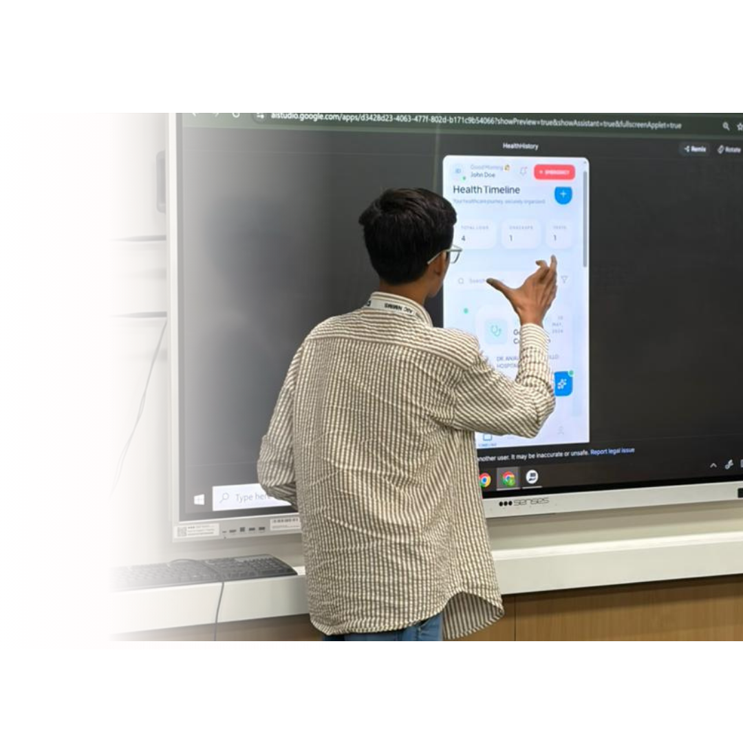 Students collaborating on a startup module activity